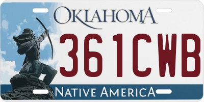 OK license plate 361CWB