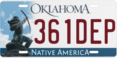 OK license plate 361DEP