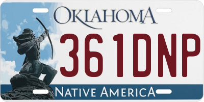 OK license plate 361DNP