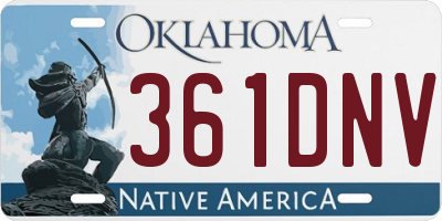 OK license plate 361DNV