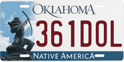OK license plate 361DOL