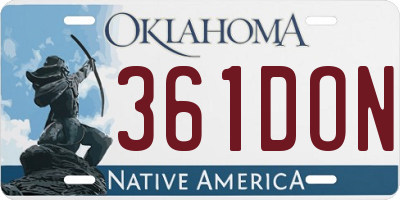 OK license plate 361DON
