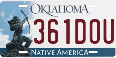 OK license plate 361DOU