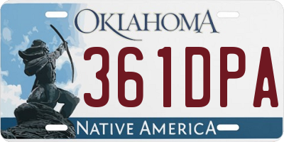 OK license plate 361DPA