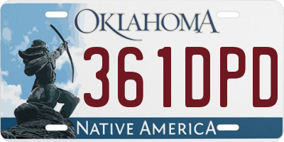OK license plate 361DPD