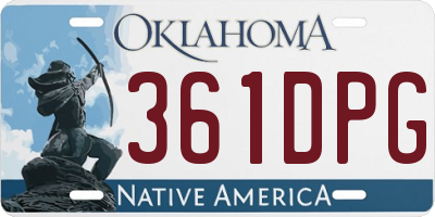 OK license plate 361DPG