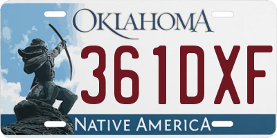OK license plate 361DXF