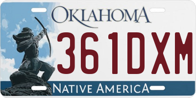 OK license plate 361DXM