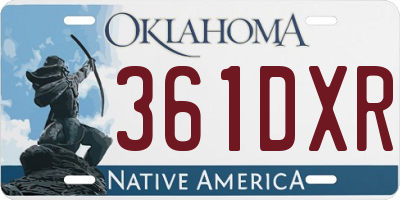 OK license plate 361DXR