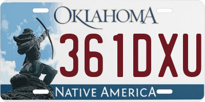 OK license plate 361DXU
