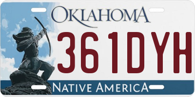 OK license plate 361DYH