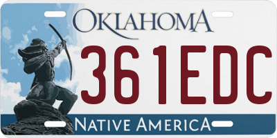 OK license plate 361EDC