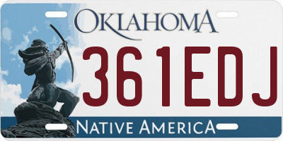 OK license plate 361EDJ