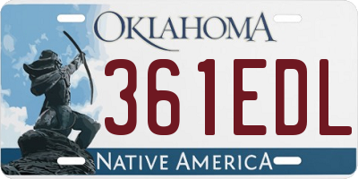 OK license plate 361EDL
