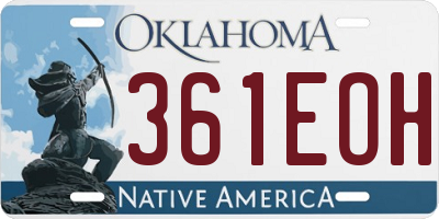 OK license plate 361EOH