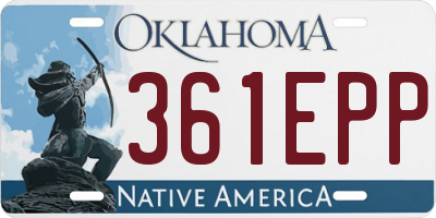 OK license plate 361EPP