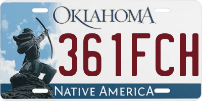 OK license plate 361FCH