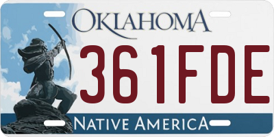 OK license plate 361FDE