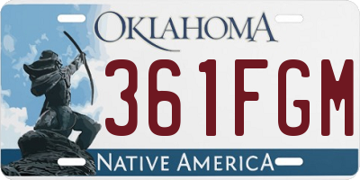 OK license plate 361FGM