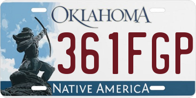 OK license plate 361FGP