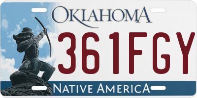 OK license plate 361FGY