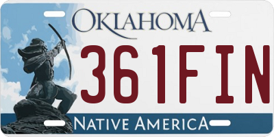 OK license plate 361FIN
