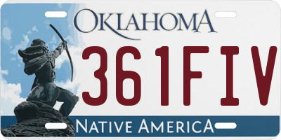 OK license plate 361FIV