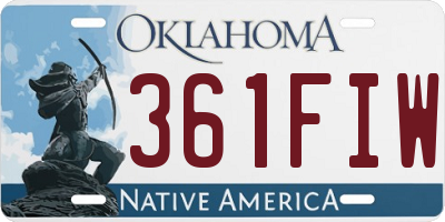 OK license plate 361FIW