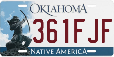 OK license plate 361FJF