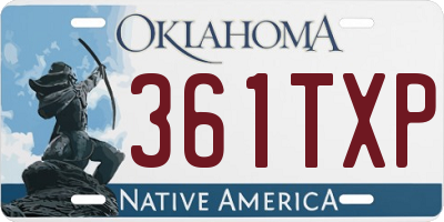 OK license plate 361TXP