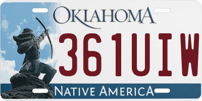 OK license plate 361UIW
