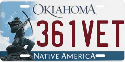 OK license plate 361VET