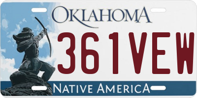 OK license plate 361VEW