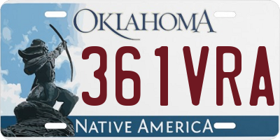 OK license plate 361VRA