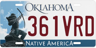 OK license plate 361VRD