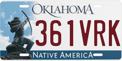 OK license plate 361VRK