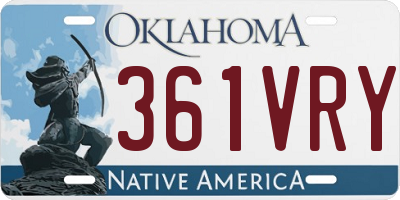 OK license plate 361VRY