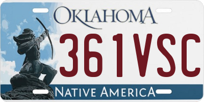OK license plate 361VSC