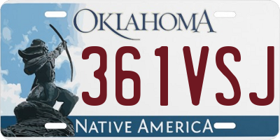 OK license plate 361VSJ