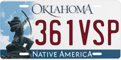 OK license plate 361VSP