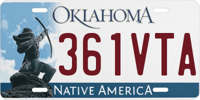 OK license plate 361VTA