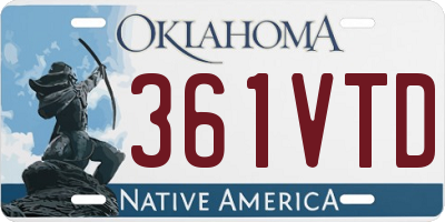 OK license plate 361VTD