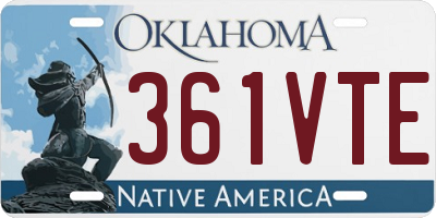 OK license plate 361VTE