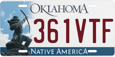 OK license plate 361VTF