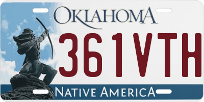 OK license plate 361VTH