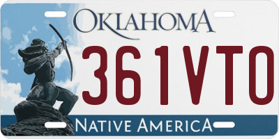 OK license plate 361VTO