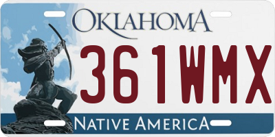 OK license plate 361WMX