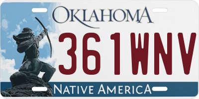 OK license plate 361WNV
