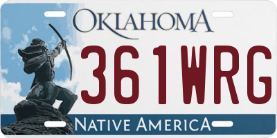 OK license plate 361WRG