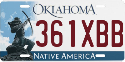 OK license plate 361XBB